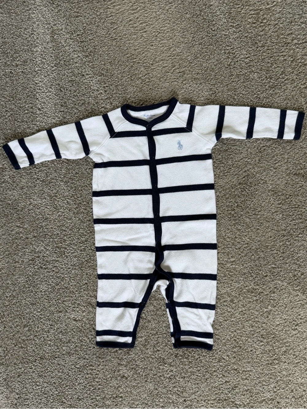 3 for $30 Ralph Lauren Baby Striped Cotton Coverall Size 6M